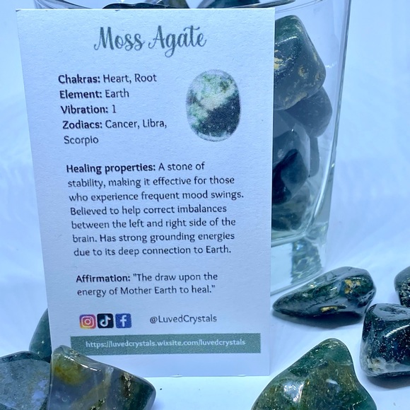 Moss Agate Tumbled Crystal - Picture 4 of 4